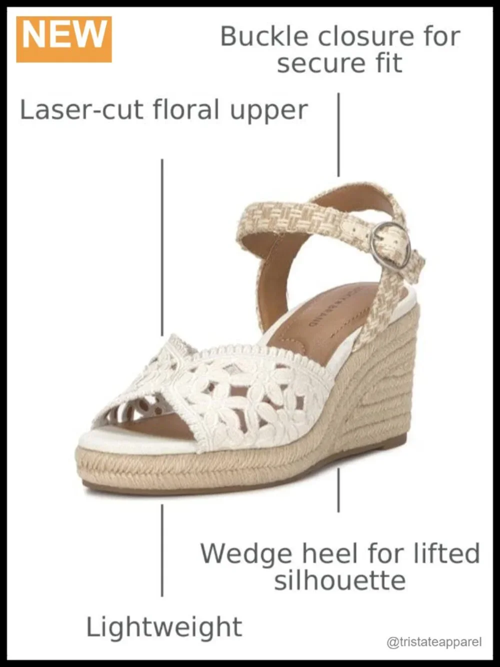 Coyna Floral Espadrille Wedge Sandals with Linen and Faux Leather